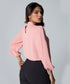 Double Frilled Long Sleeve Pink Top