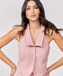 Halter Neck Buttoned Pink Waistcoat