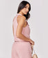 Halter Neck Buttoned Pink Waistcoat