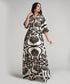 Front Buttoned Printed Maxi Dress