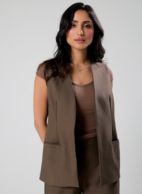 Sleeveless Detailed Blazer