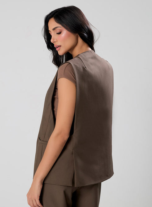 Sleeveless Detailed Blazer