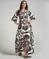 Front Buttoned Printed Maxi Dress