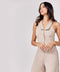Halter Neck Buttoned Beige Waistcoat