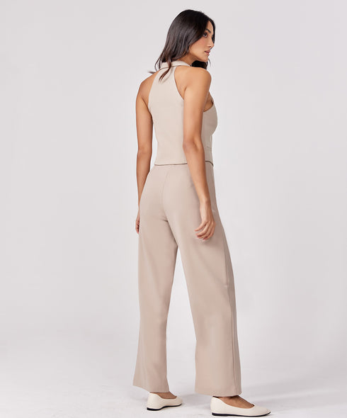 Flared Leg Formal Beige Pant