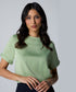 Sleeve Extended Satin Green Top