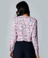 Vneck Rose Printed Long Sleeve Top