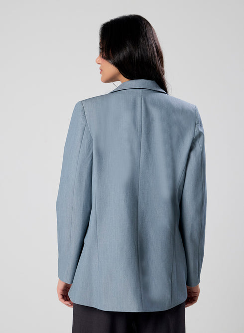 Marl Blue Colour Classic Formal Blazer