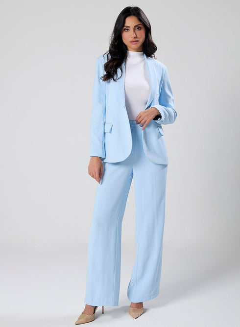 Flared Leg Formal Pant Sky Blue