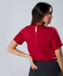 Sleeve Extended Satin Red Top