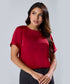 Sleeve Extended Satin Red Top