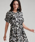 Asymmetrical Hem Black Printed Dress