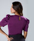 Satin Short Sleeve Purple Top