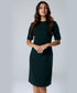 High Neck Midi Length Formal Green Dress