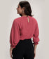 Neck Detailed Chiiffon Long Sleeve Pink Top