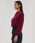 Front Neck Open Long Sleeve Top