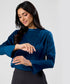 Side Pleated Long Sleeve Satin Top