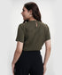 Button Attached Panel Seperated Half Sleeve Top
