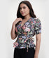 Vneck Half Sleeve Printed Peplum Top