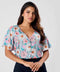 Vneck Flared Sleeve Printed Top