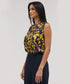 Sleeveless Abstract Printed Chiffon Top