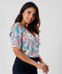 Vneck Flared Sleeve Printed Top