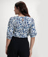 Half Sleeve Printed Chiffon Print Blue Top