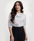 Half Sleeve Printed Chiffon Print Top