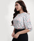 Half Sleeve Printed Chiffon Print Top