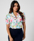 Deep Vneck Lapel Printed Top
