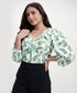 Vneck Printed Long Sleeve Top