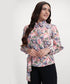 Long Sleeve Waist Tie Printed Pink Top