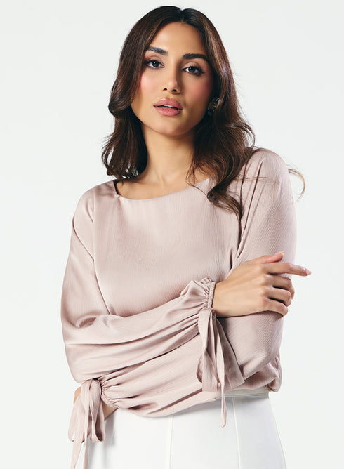 Square Neck Top with Large Sleeve Top