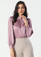 High VNeck Pleated Lavender Top
