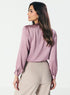 High VNeck Pleated Lavender Top