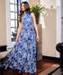 Halter Neck Printed Maxi Dress