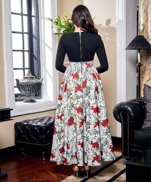 Two Tone Midi Dress With Pockets