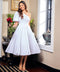 One Shoulder Puff Sleeve White Dress