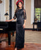 Black Half Sleeve Embelished Maxi Dress