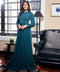 Long Sleeve Green Colour Chiffon Maxi
