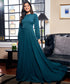 Long Sleeve Green Colour Chiffon Maxi