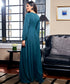 Long Sleeve Green Colour Chiffon Maxi