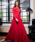 Side Bow Long Sleeve Maxi Maroon Dress