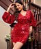 Vneck Sequin Bodycon Dress