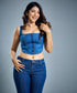 Front Open Denim Bustier Top