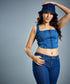 Front Open Denim Bustier Top