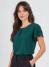 Green Double Flared Sleeve Top