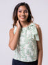 Sleeveless Printed Top With A Bow