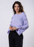 Split Sleeve With Bow Chiffon Lavendar Top