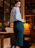 Body Con Ponte Skirt - Dark Green